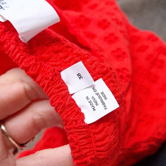 Anthropologie Selected Femme Anelli Off The Shoulder Organic Cotton Eyelet Dress - Picture 11 of 15